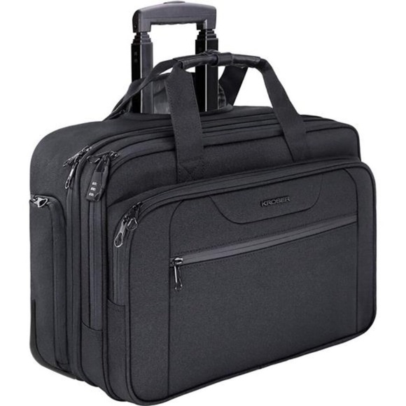Rolling Laptop Bag Premium Wheeled Briefcase Fits Up to 17.3 Inch Laptop Water-P